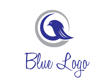 bird in circle with feather animal logo