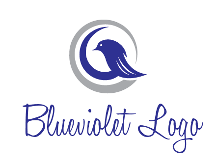 bird in circle with feather animal logo