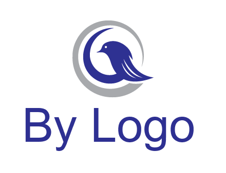bird in circle with feather animal logo