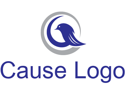 bird in circle with feather animal logo