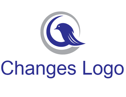 bird in circle with feather animal logo
