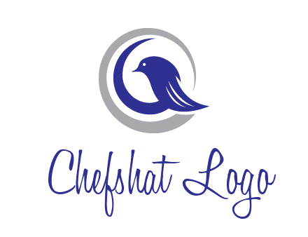 bird in circle with feather animal logo