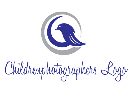 bird in circle with feather animal logo