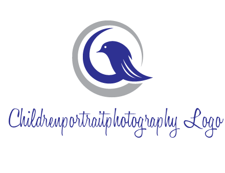 bird in circle with feather animal logo