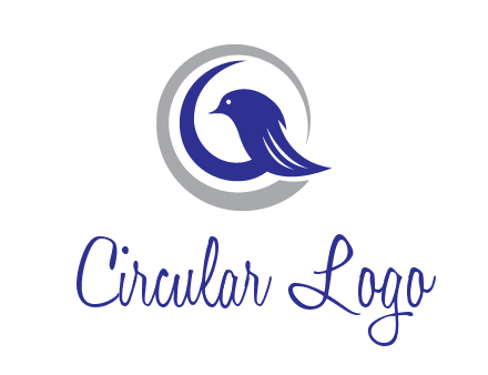 bird in circle with feather animal logo