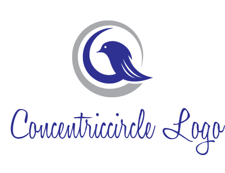 bird in circle with feather animal logo