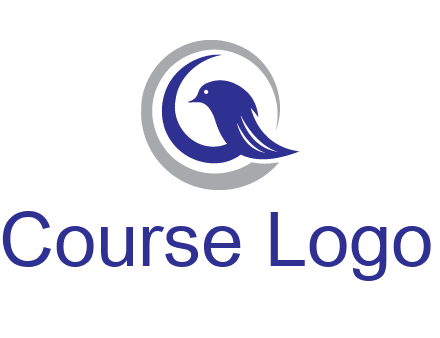 bird in circle with feather animal logo