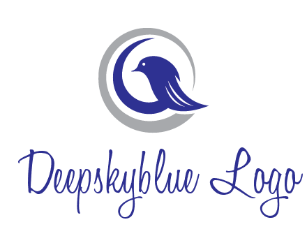 bird in circle with feather animal logo