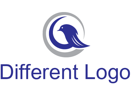bird in circle with feather animal logo