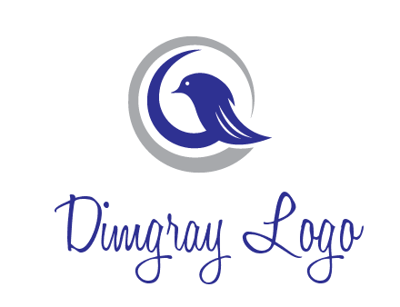 bird in circle with feather animal logo