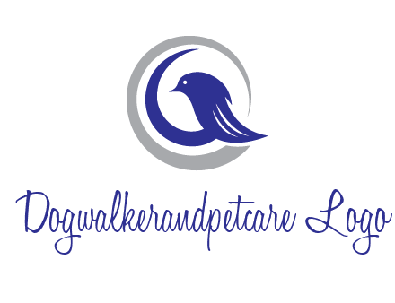 bird in circle with feather animal logo