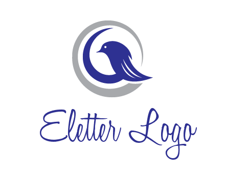 bird in circle with feather animal logo