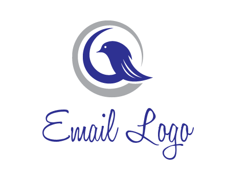 bird in circle with feather animal logo