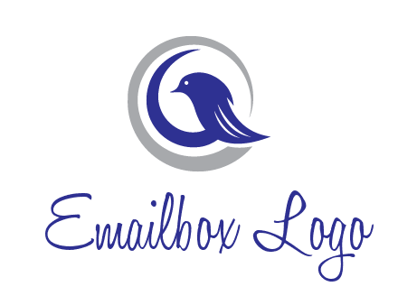 bird in circle with feather animal logo