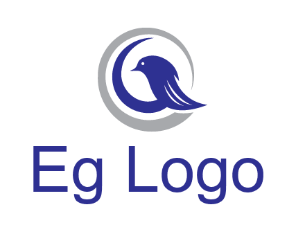 bird in circle with feather animal logo
