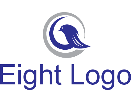 bird in circle with feather animal logo