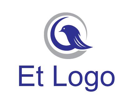 bird in circle with feather animal logo