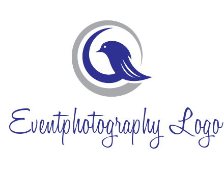 bird in circle with feather animal logo
