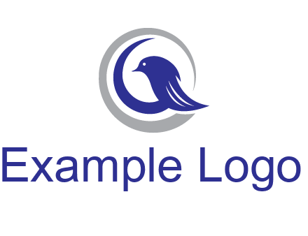 bird in circle with feather animal logo