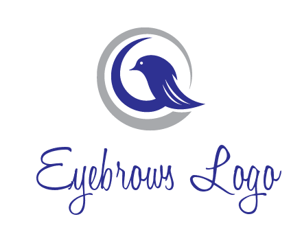 bird in circle with feather animal logo