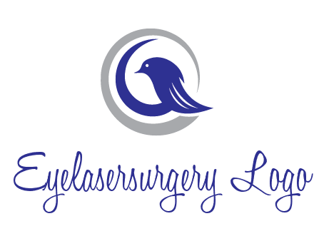bird in circle with feather animal logo
