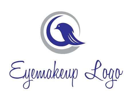 bird in circle with feather animal logo