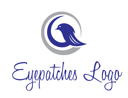 bird in circle with feather animal logo