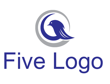 bird in circle with feather animal logo