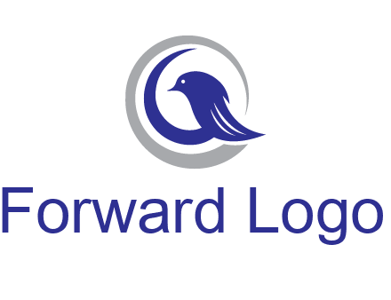 bird in circle with feather animal logo