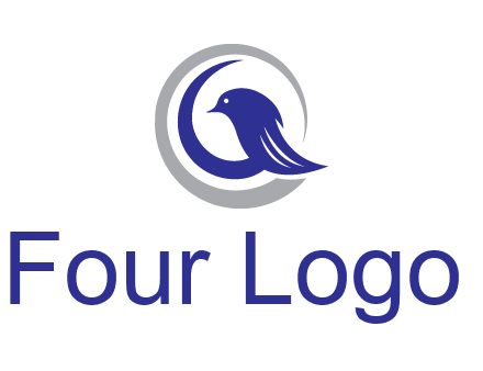 bird in circle with feather animal logo
