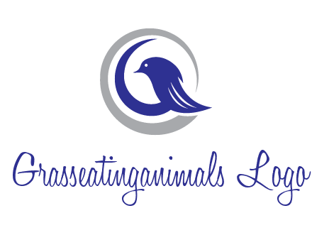 bird in circle with feather animal logo