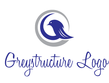 bird in circle with feather animal logo