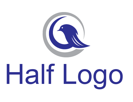 bird in circle with feather animal logo