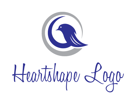 bird in circle with feather animal logo