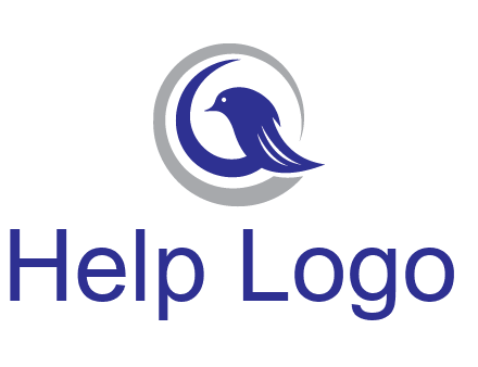 bird in circle with feather animal logo