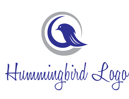 bird in circle with feather animal logo