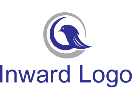 bird in circle with feather animal logo