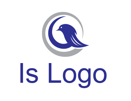 bird in circle with feather animal logo