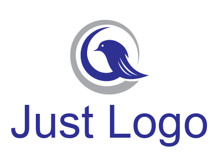 bird in circle with feather animal logo
