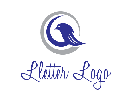 bird in circle with feather animal logo