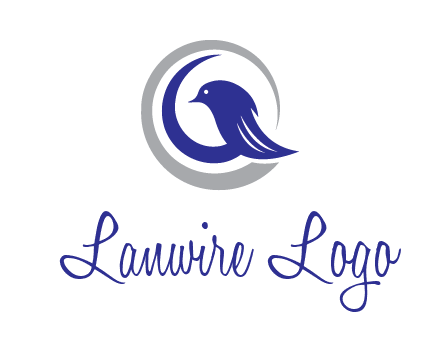 bird in circle with feather animal logo