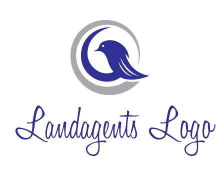 bird in circle with feather animal logo