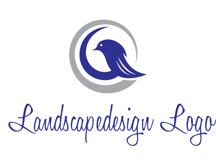 bird in circle with feather animal logo