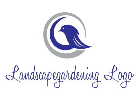 bird in circle with feather animal logo