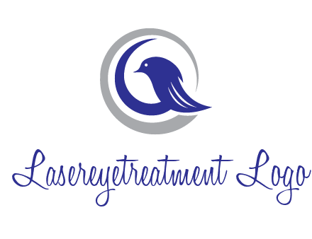 bird in circle with feather animal logo