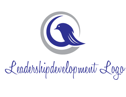 bird in circle with feather animal logo