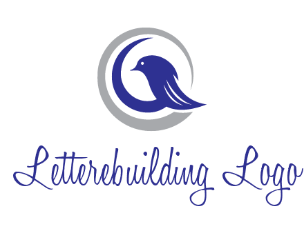 bird in circle with feather animal logo