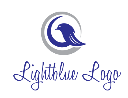 bird in circle with feather animal logo