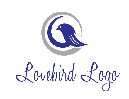 bird in circle with feather animal logo
