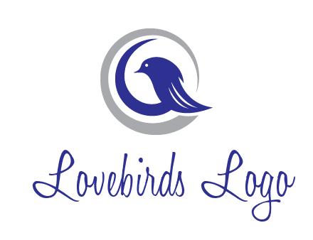 bird in circle with feather animal logo